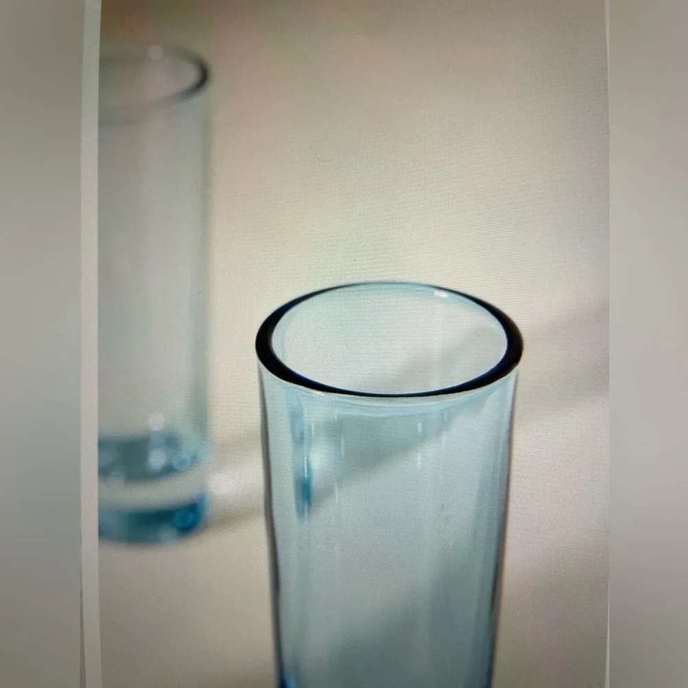❤️ ANTHROPOLOGIE MORGAN BLUE SHOT GLASSES SET OF 4 NEW